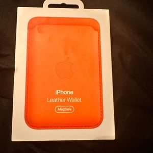 Orange iPhone leather wallet